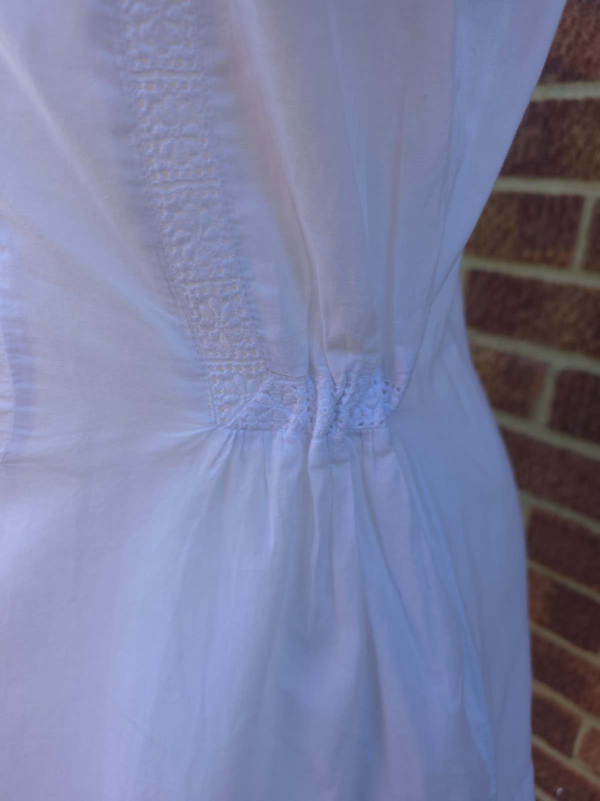 Marks & Spencer White 100% Cotton Anglaise Broderie Openwork Embroidered Blouse