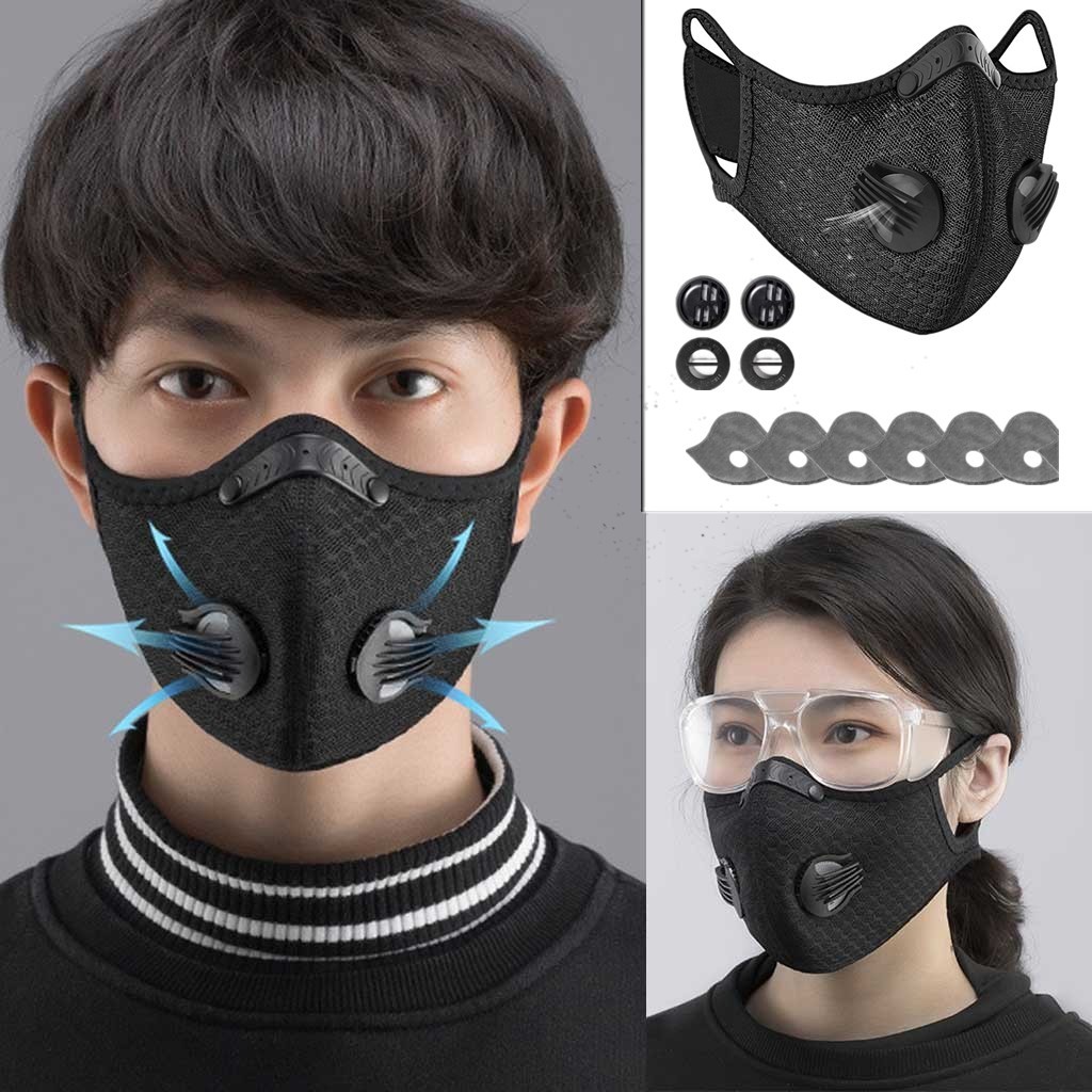 Half Face Cover Respirator Dust Mask Anti Air Pollution Reusable With Filters