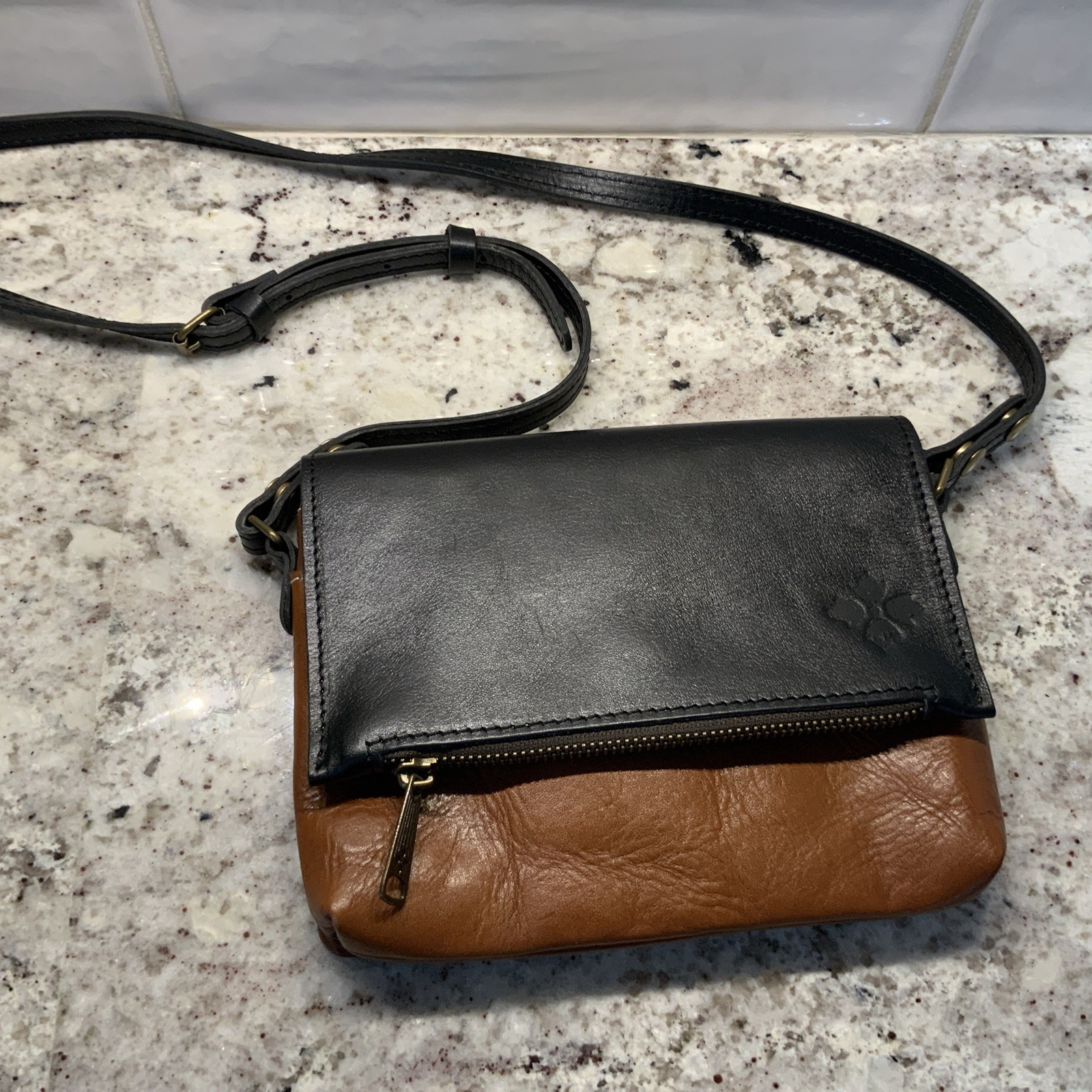 PATRICIA NASH 2 Tone Double Small Cross-Body Bag Clutch