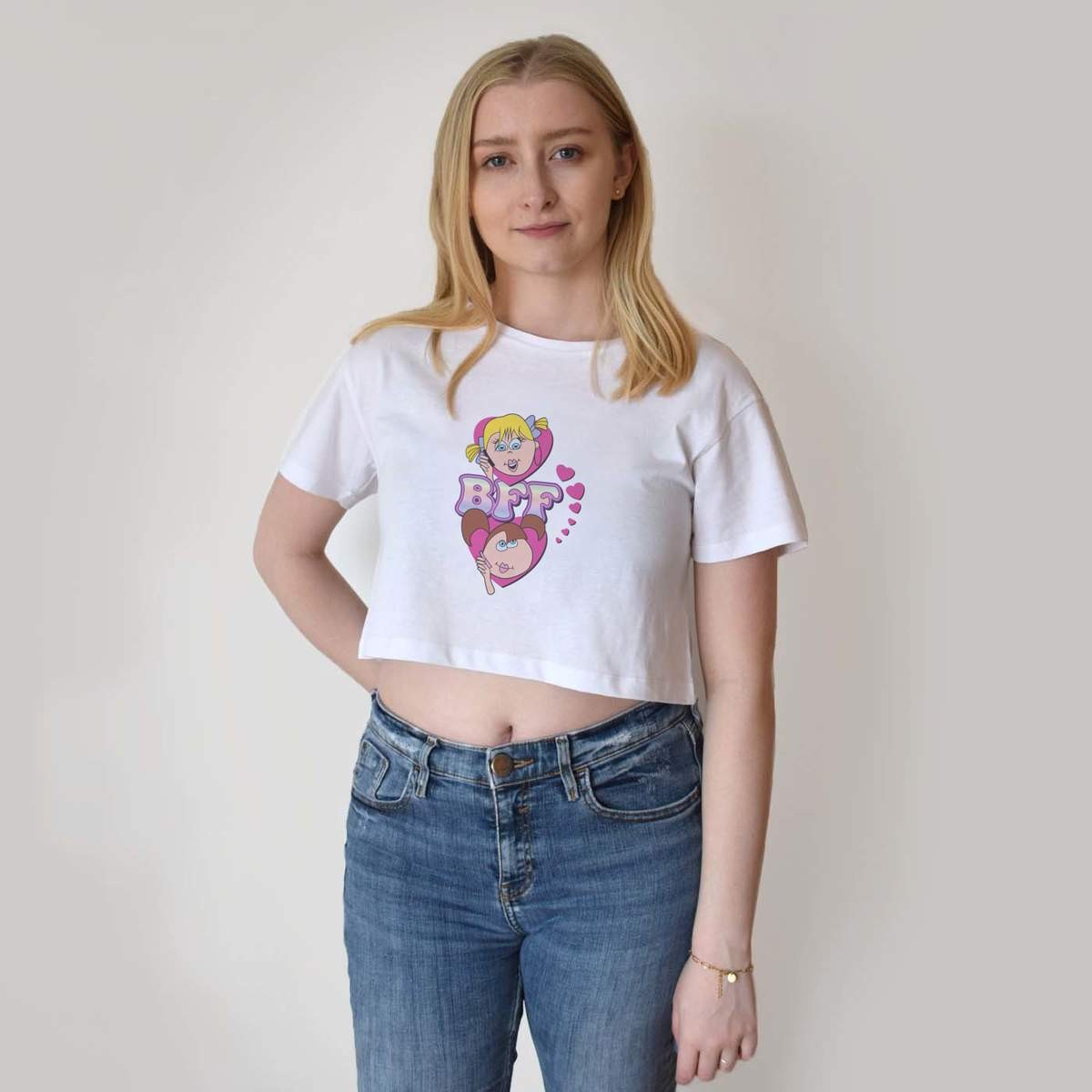 ‘Best Friends Forever’ Women’s Cotton Crop Tops (CO058605)