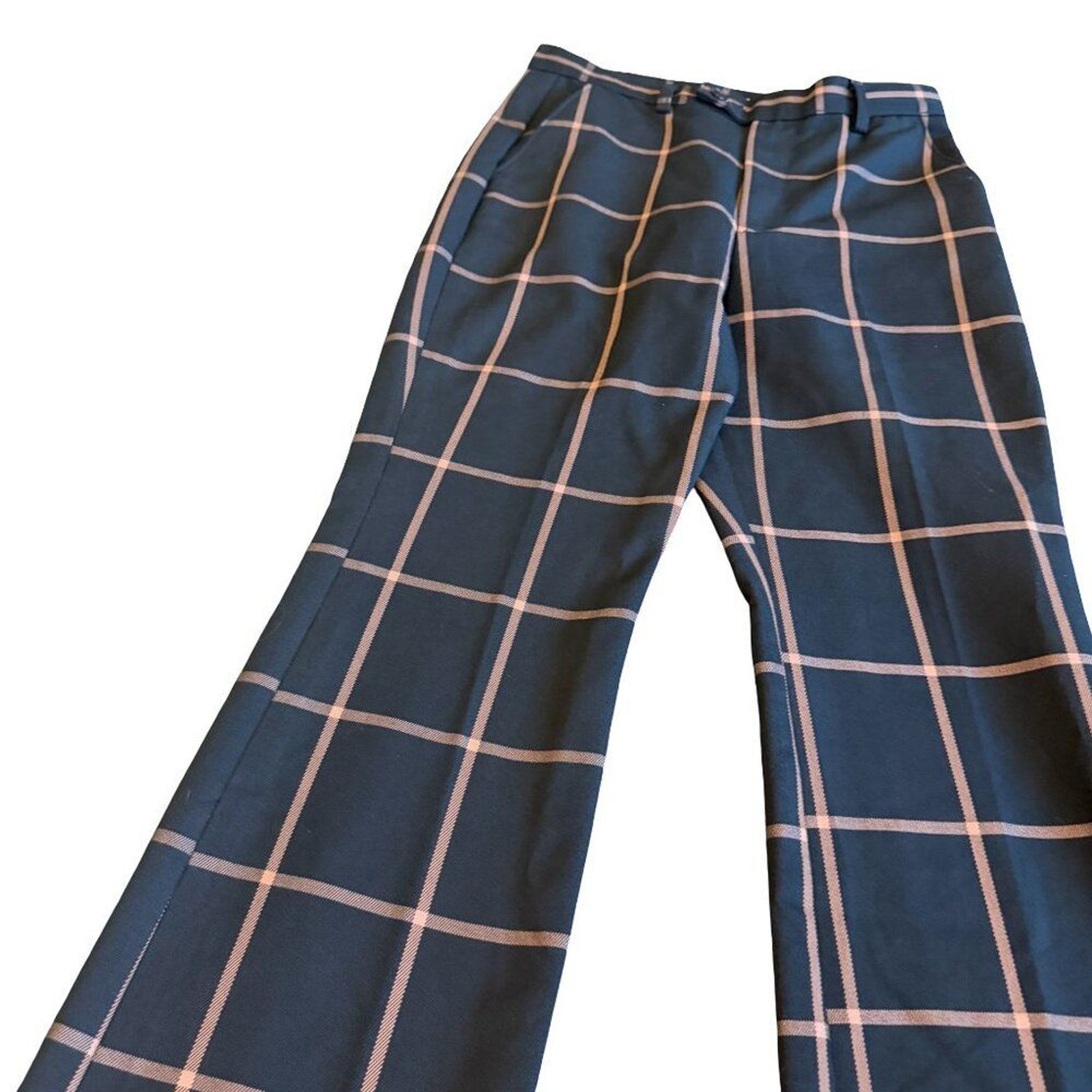 Levi’s Wool Blend Math Club Flare Black Checker Print Pants Slacks Trousers 29