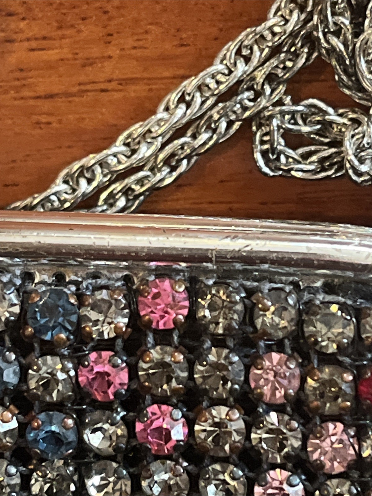 Beautiful Vintage Colorful Rhinestone clutch Made In West Germany READ