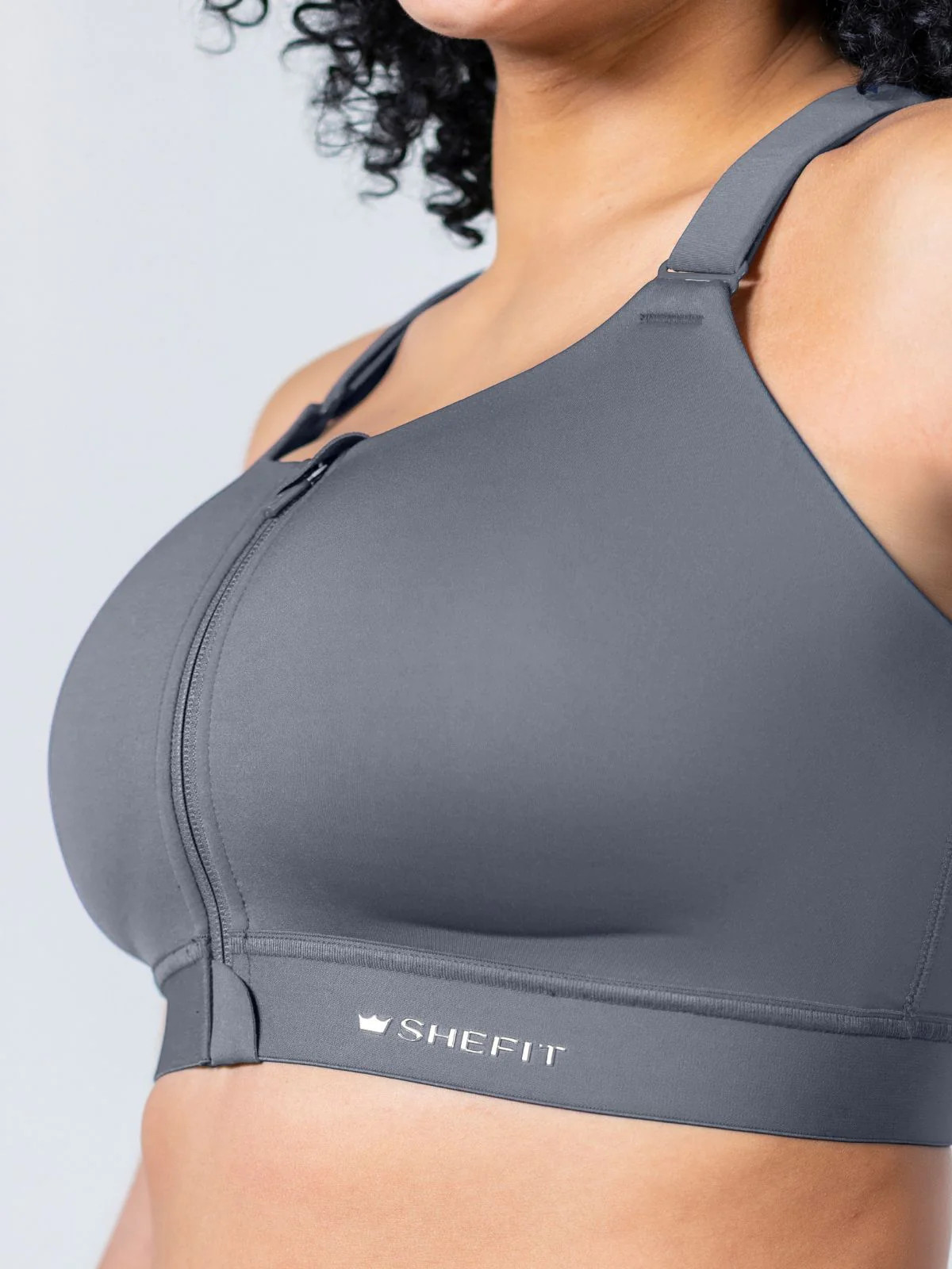 SHEFIT EMERGE Luxe Steady Grey High Support Sports Bra Large