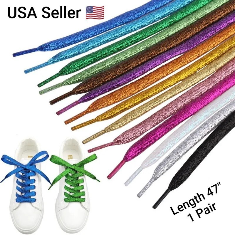 1 Pair Colorful Laces Multicolor Gradient Print Flat Canvas Shoe Lace Shoes 47″