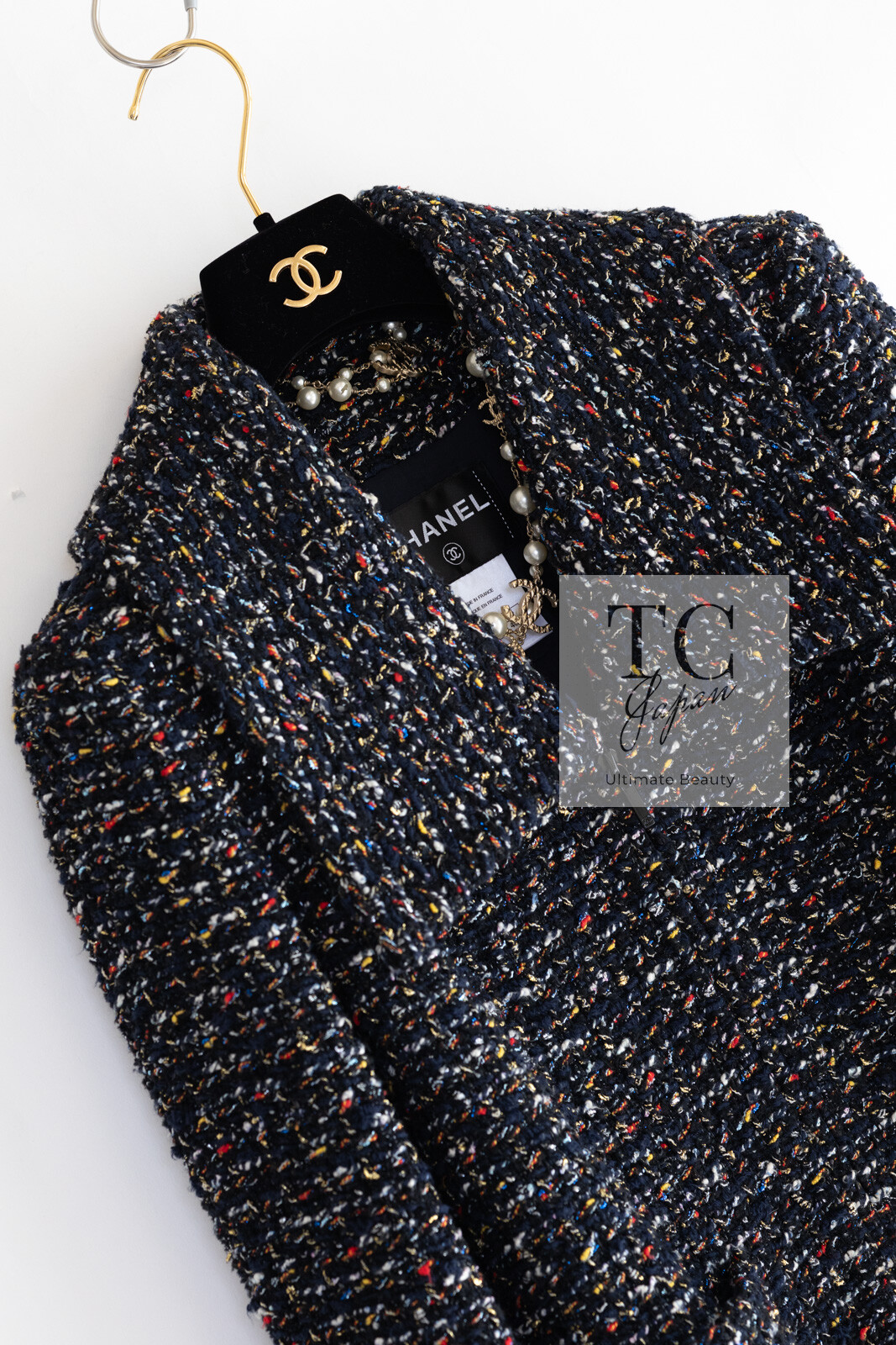 $4.8K CHANEL 15A Black Multicolor Cotton Zipper Fantasy Tweed Jacket 40 US8