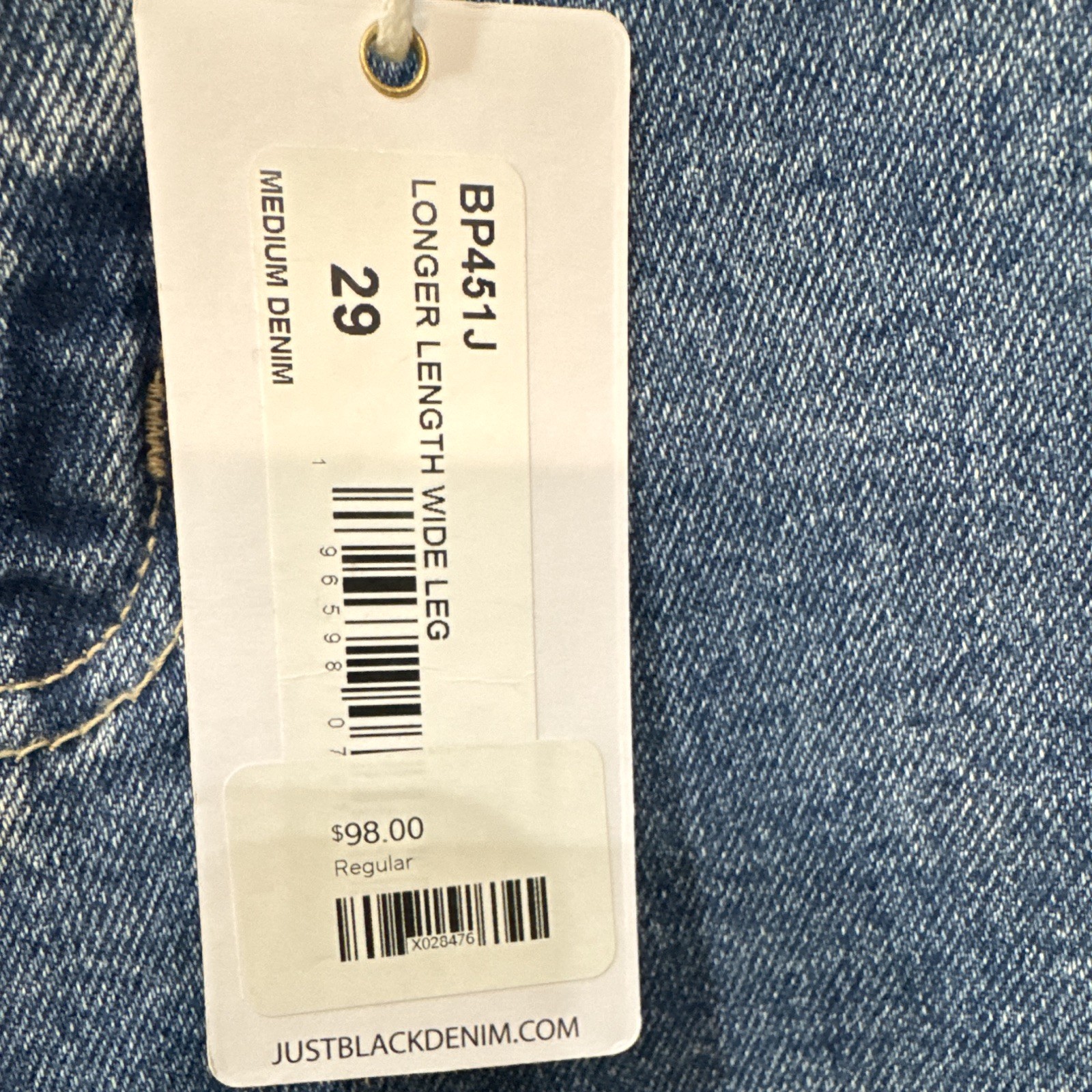Just Black Denim Women’s Blue Medium Wash High Rise Wide-Leg Jeans 29