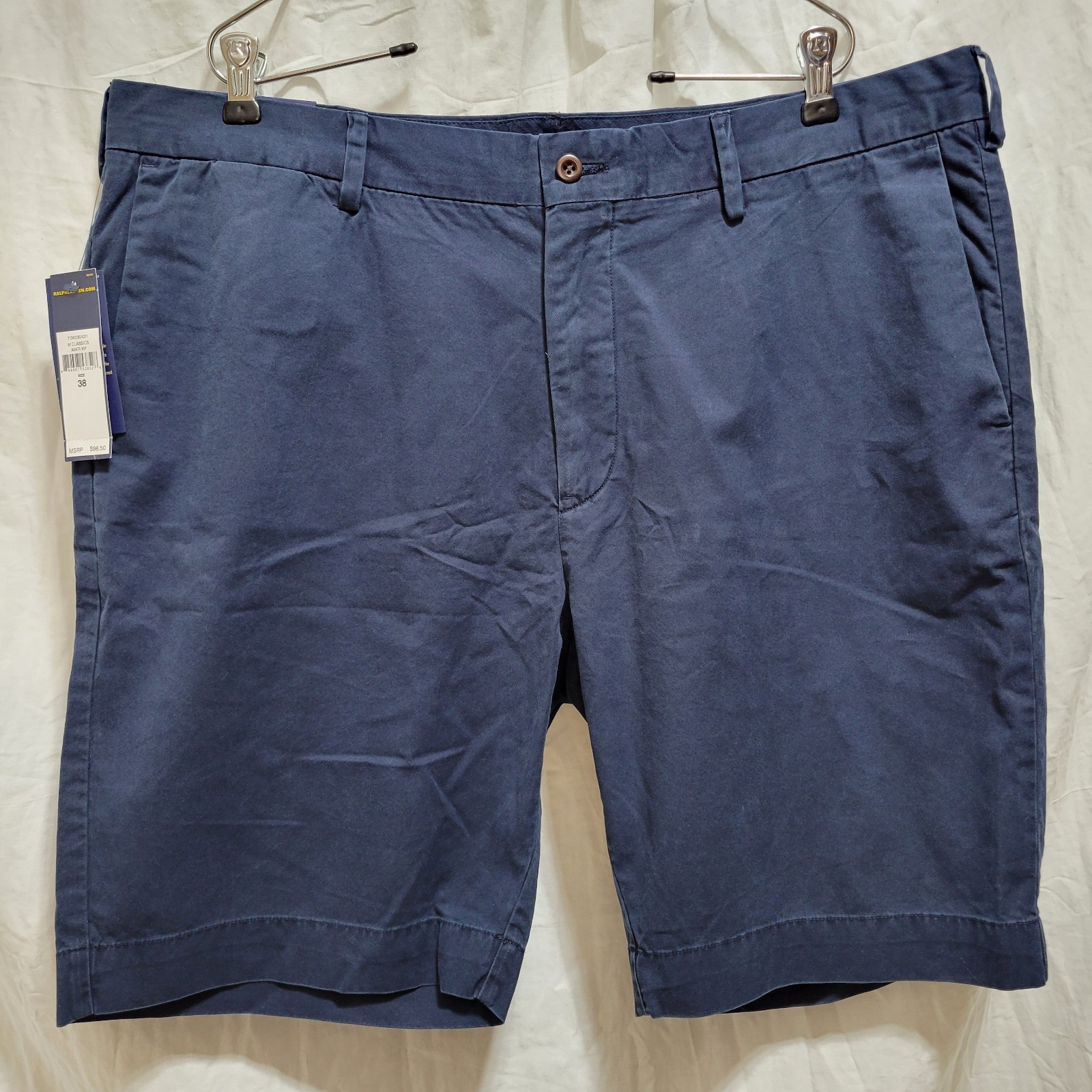 POLO RALPH LAUREN Men’s 38 Chino Classic Fit 9″ Shorts Aviator Navy Blue NWT