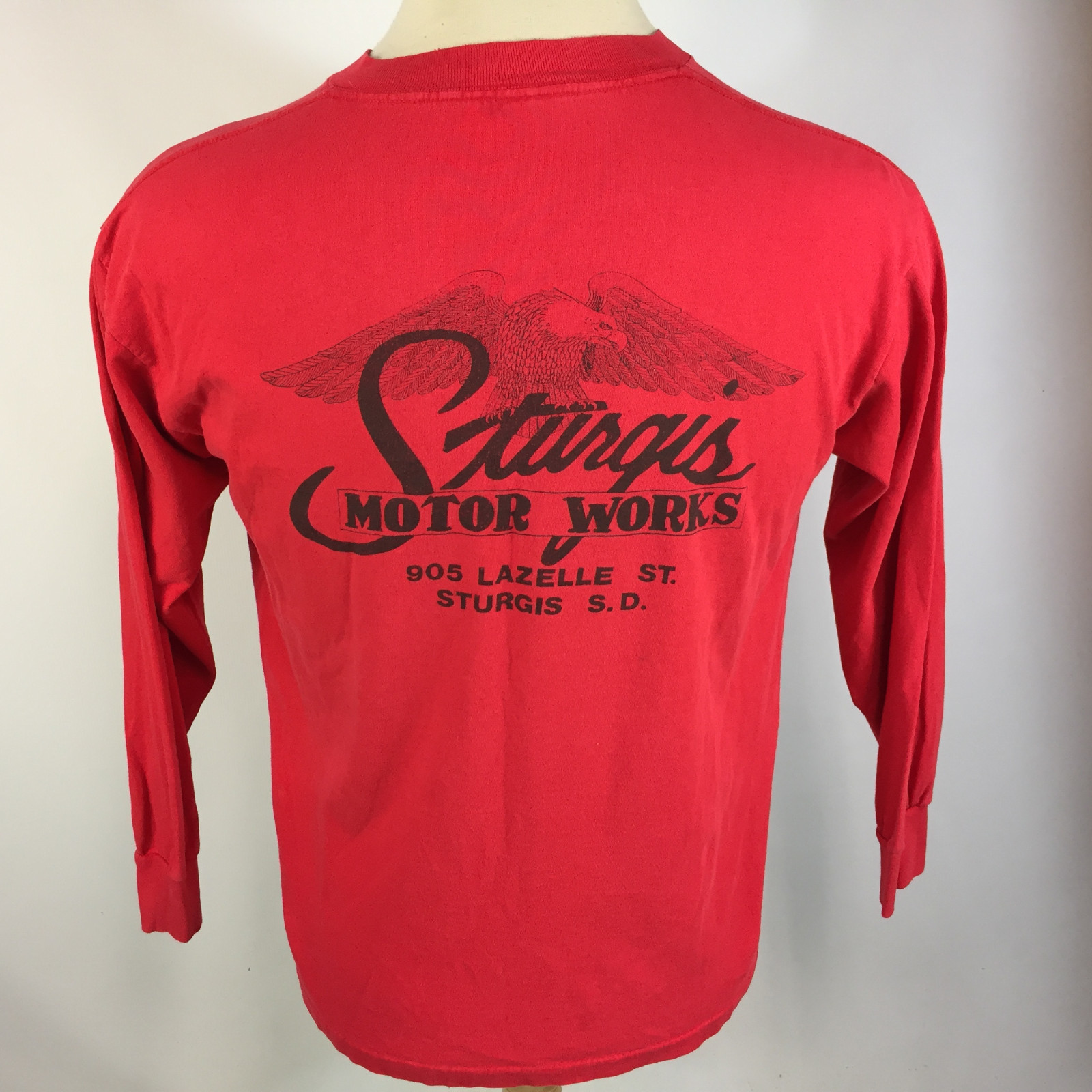Vintage 80s 90s Sturgis South Dakota Motorcycle Rally Trade Show T Shirt L/S Bik