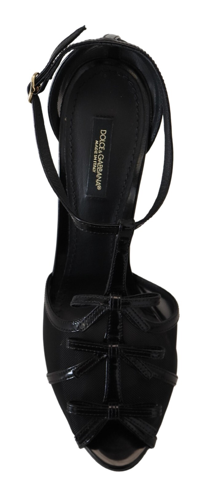 DOLCE & GABBANA Sandals Black Stiletto High Heels Shoes EU38 / US7.5 RRP 1050usd