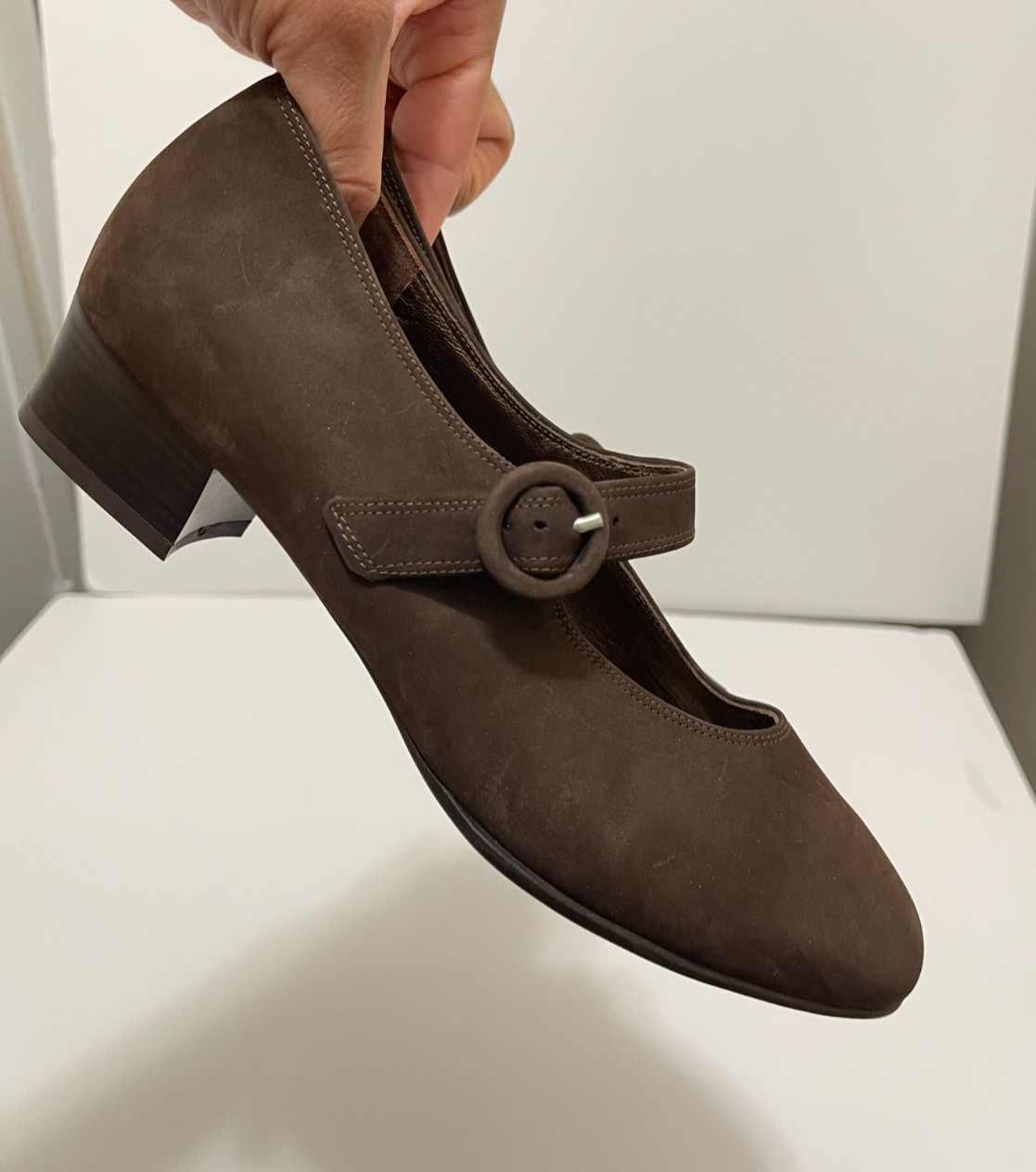 NWOB NEW Theresia Gaby Mary Jane Brown Suede German comfort shoes 5.5G US 7
