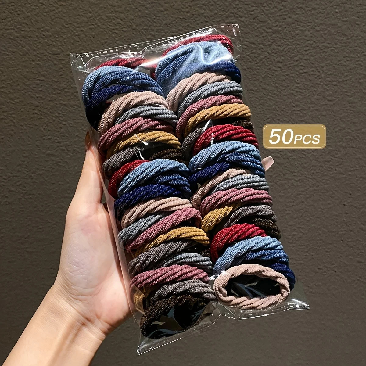 50PCS Girls Mixed Color Hair Ties Elastic Ponytail Holders Hair Accessories