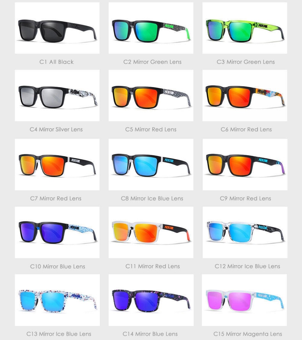KDEAM Square Polarized Sunglasses Men’s Women Sports Driving UV400 Shade Glasses