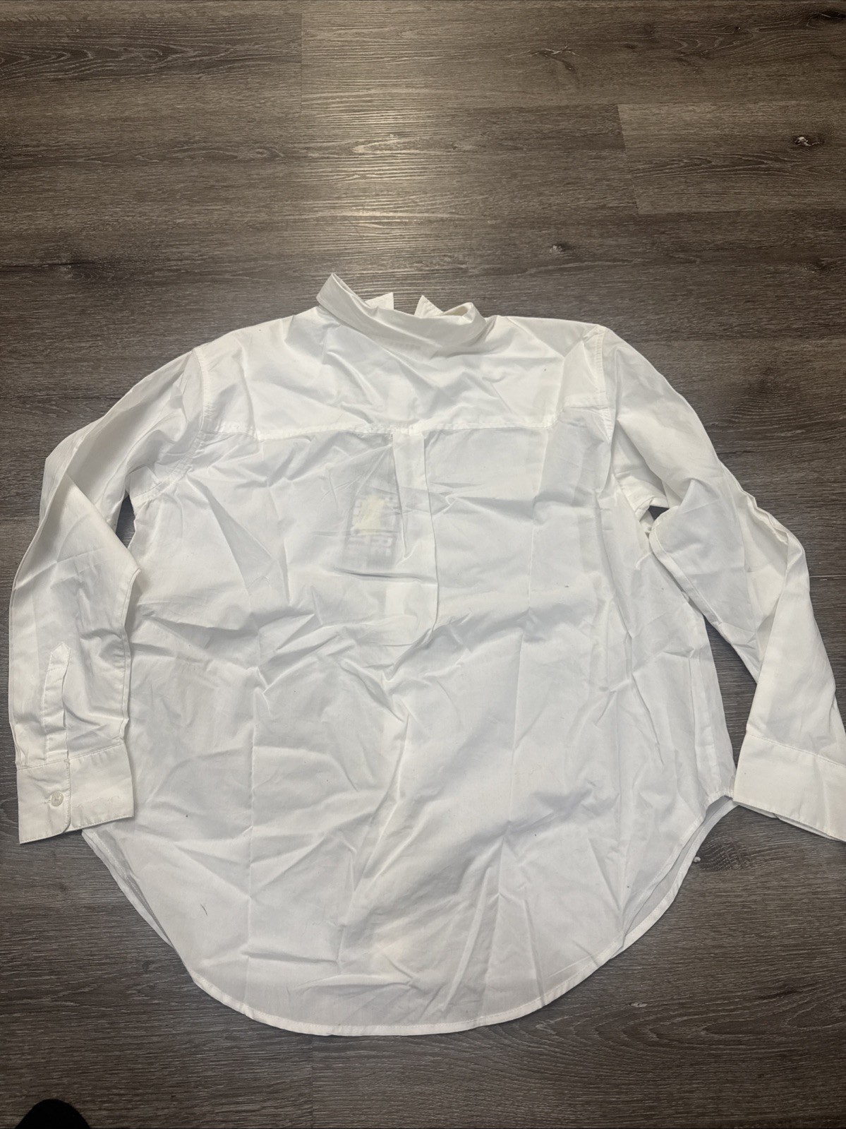 Future Collective White Collared Embellished Asymmetrical Button Down Shirt XS