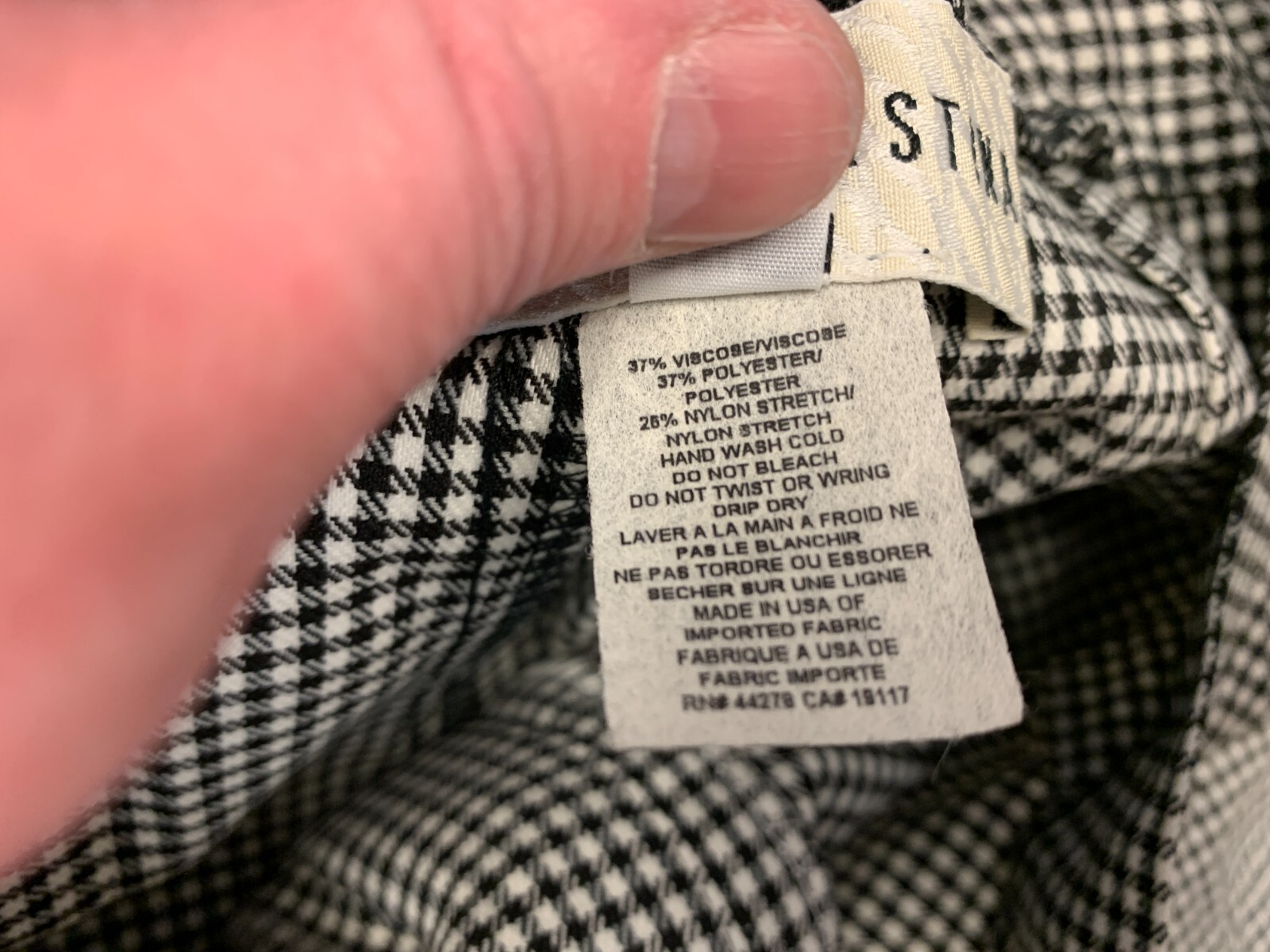 Marisa Christina Woman Black & White Checkered Pants Size XL – NWT – #3