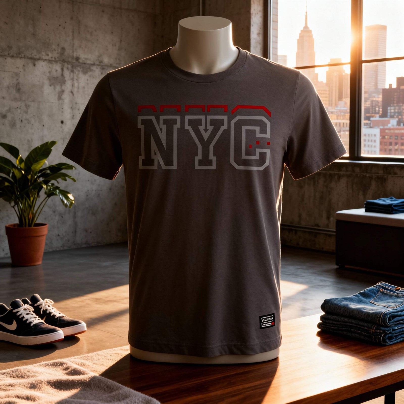 Unisex NYC Graphic Tee With Original Urban Wear Logo And Superior Quality Print