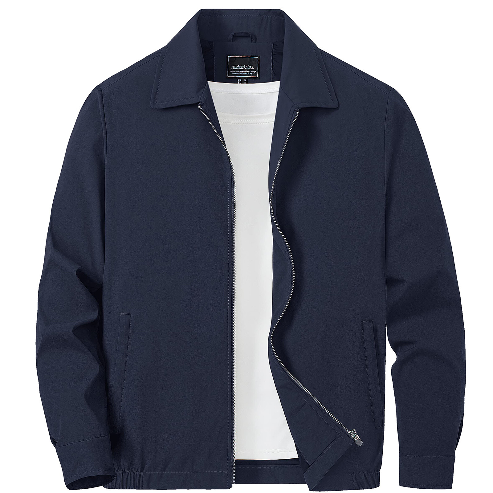 Men’s Thin Spring Jacket Full-Zip Lightweight Bomber Jacket Casual Track Coat US
