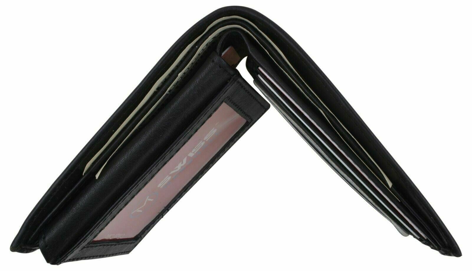 Genuine Leather Minimalist Bifold Wallets For Men RFID Blocking Slim Mens Wallet