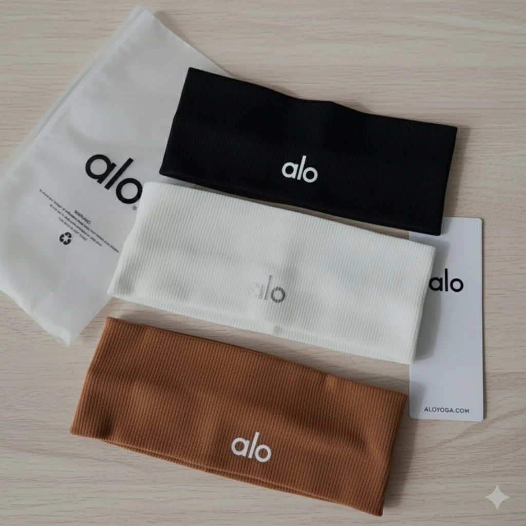 NWT Set of 3 Unisex Al Yoga Sport Headbands – White, Black, Coffee Colors – US