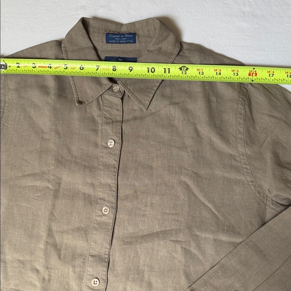 Faconnable Beige 100% Linen Shirt