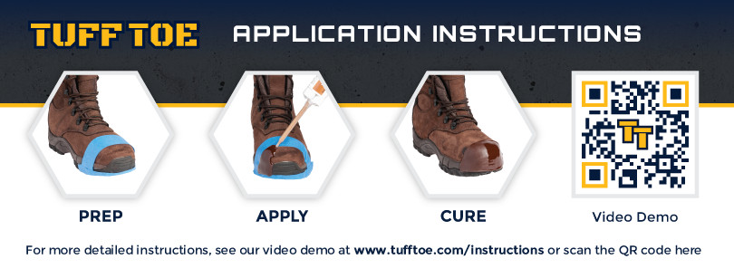 TUFF TOE Original Formula Work Boot Toe Guard Protection & Leather Repair Kit