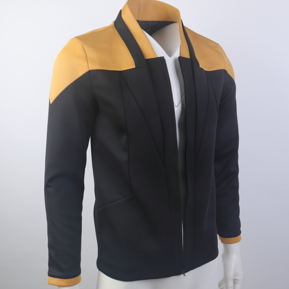 For Picard 3 Red Geordi Gold Blue Dress Uniform Starfleet Jacket Shirts Costume