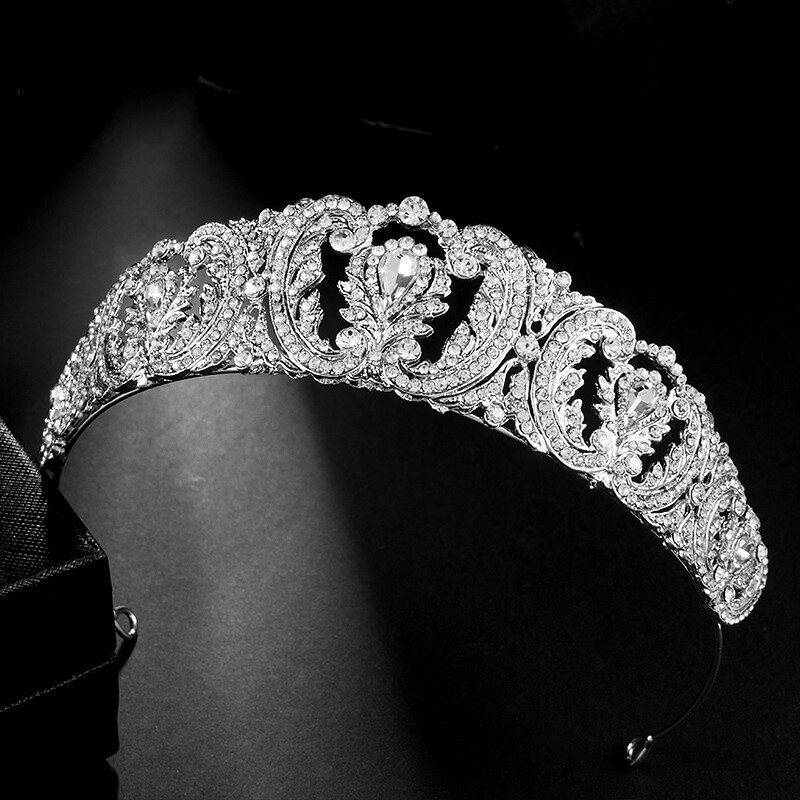 4.8cm Tall Quality CZ Crystal Wedding Queen Princess Prom Tiara Crown For Women