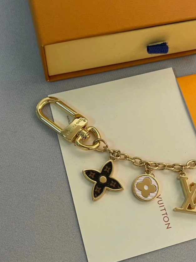 LV Monogram Idylle Bag Charm Chain Gold Key Holder M65162