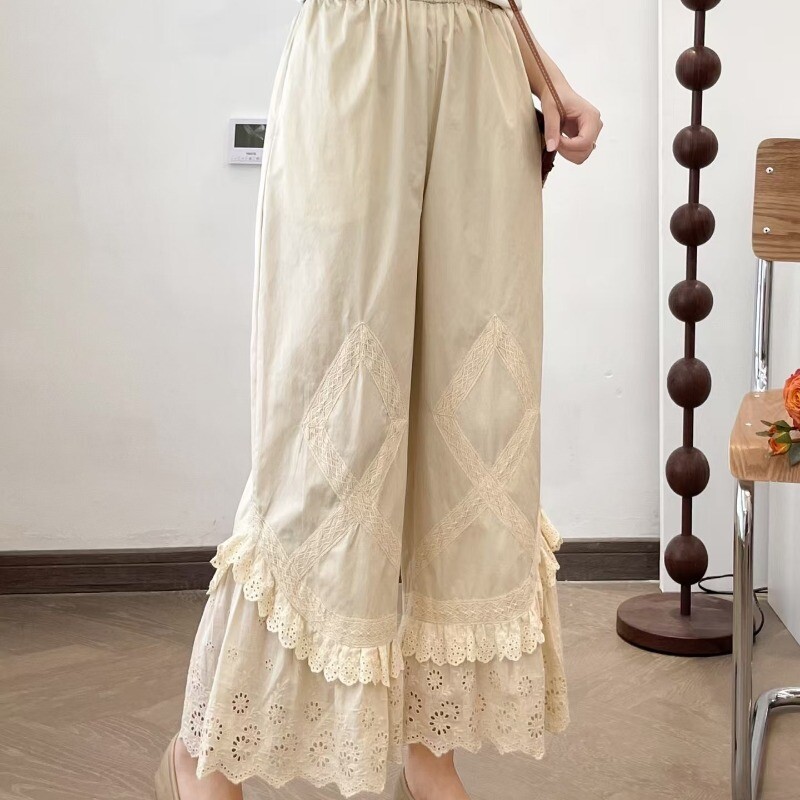 Ladies Victorian Bloomers Pants Renaissance Pettipants Ruffle Trousers Mori Girl