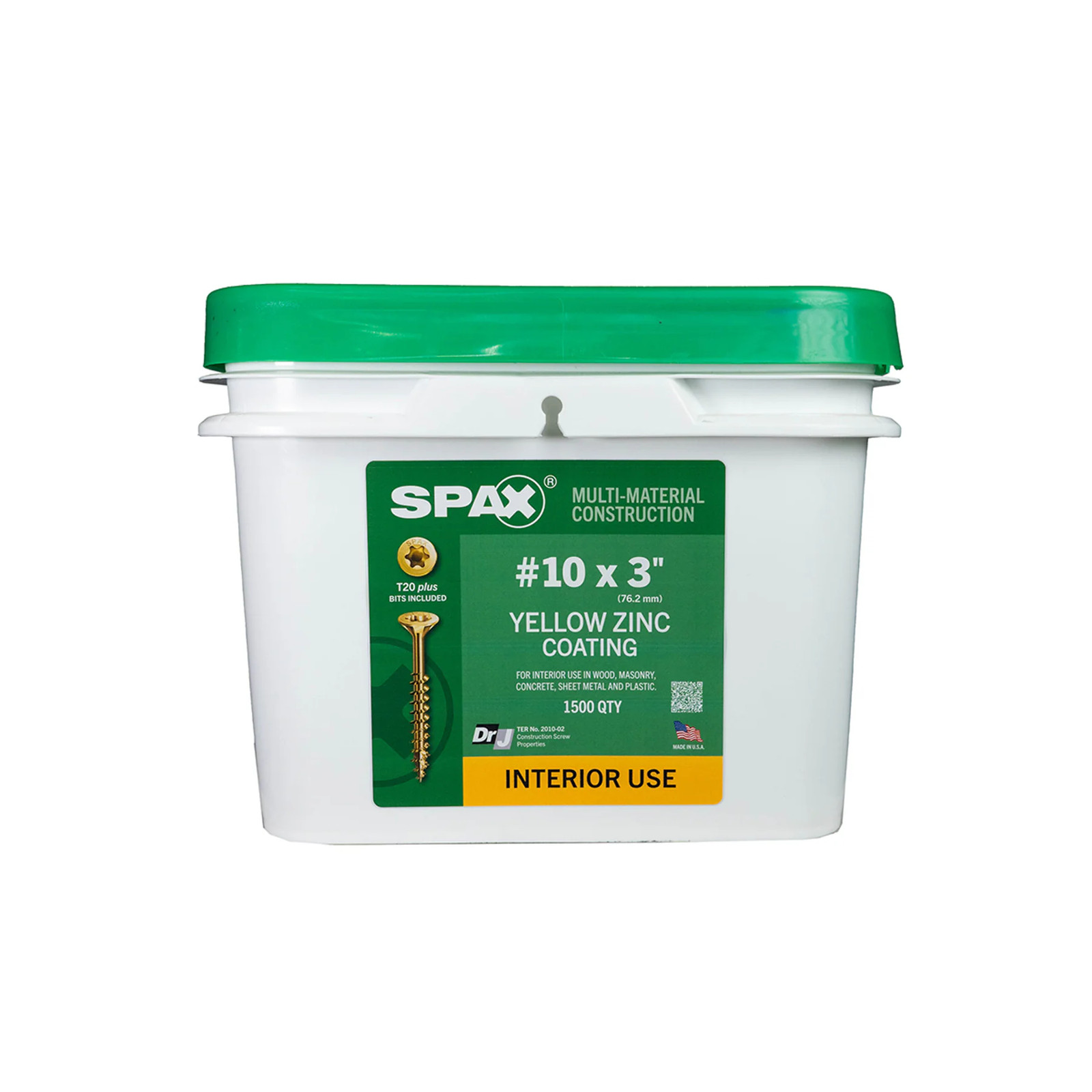 SPAX Construction Framing Countersunk Flush Finish #10 x 3-in Yellow zinc|15353