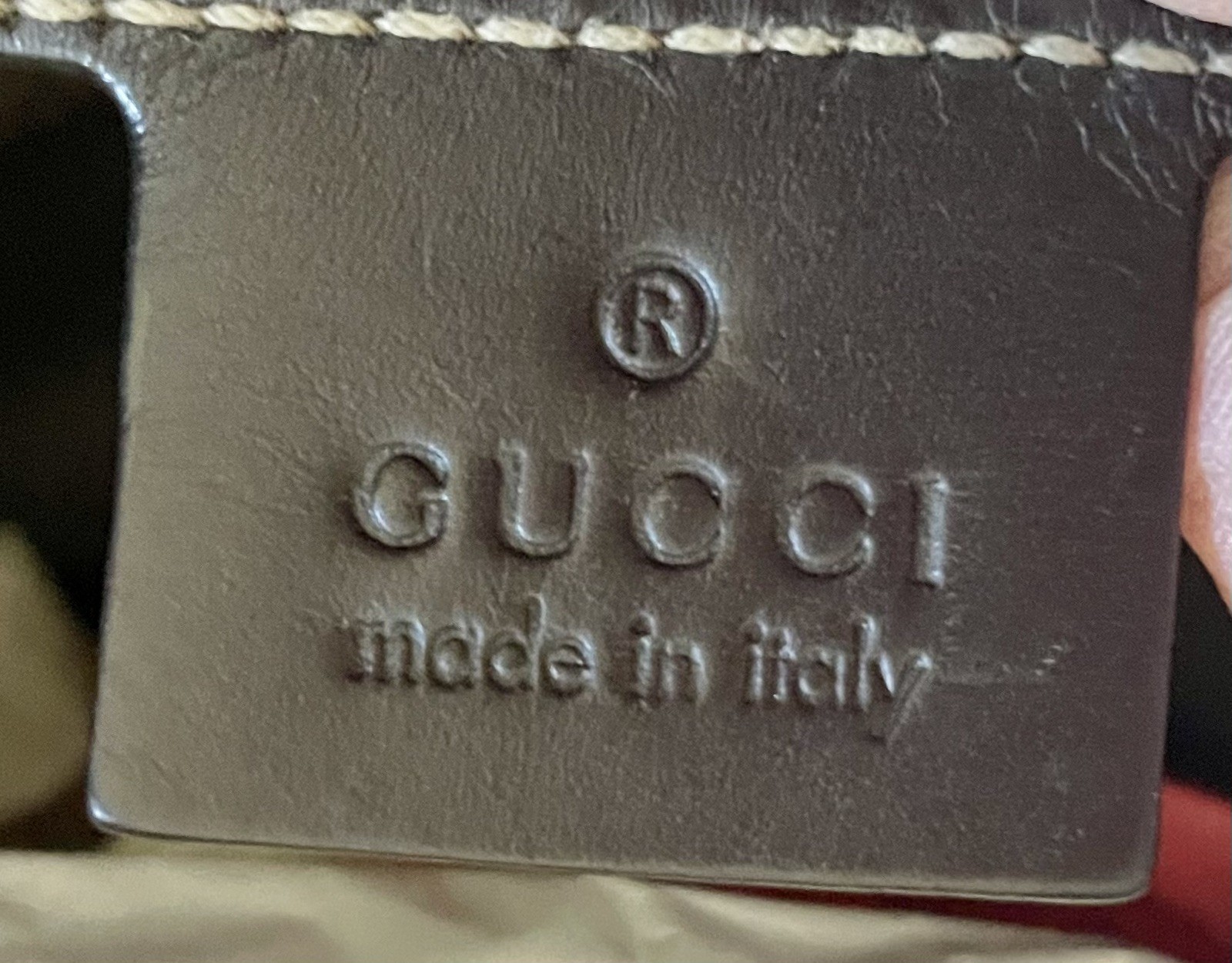 GUCCI authentic Boston Monogram Beige Canvas Leather large Boston satchel