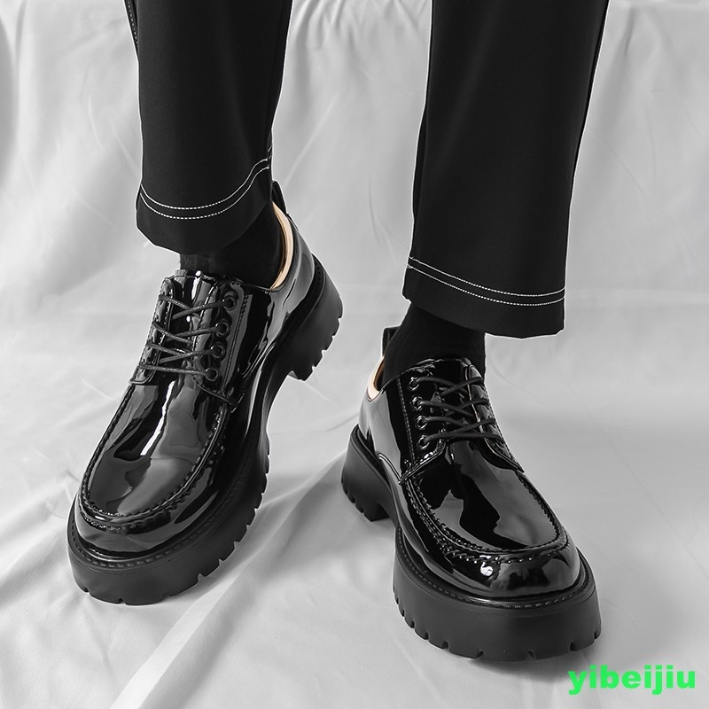 Mens Evening Lace Up Patent Leather Round Toe Derby Evening Shoes Oxford Man New