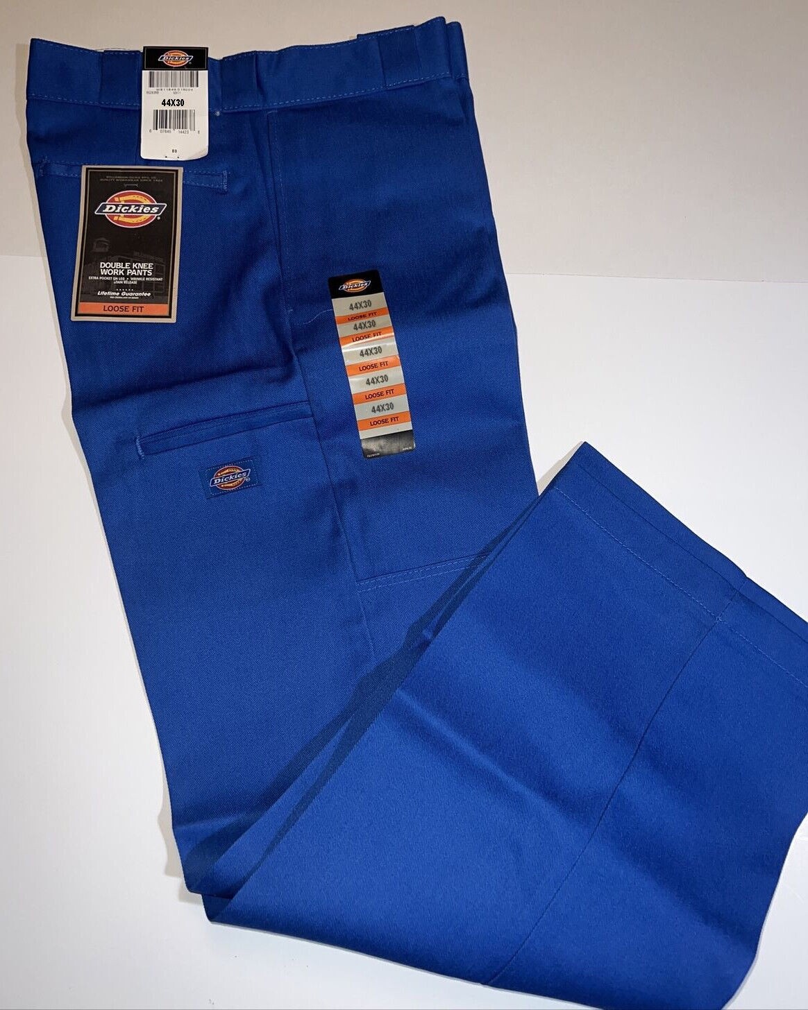 Dickies mens royal blue double knee loose fit cell phone pocket work pants 36-44