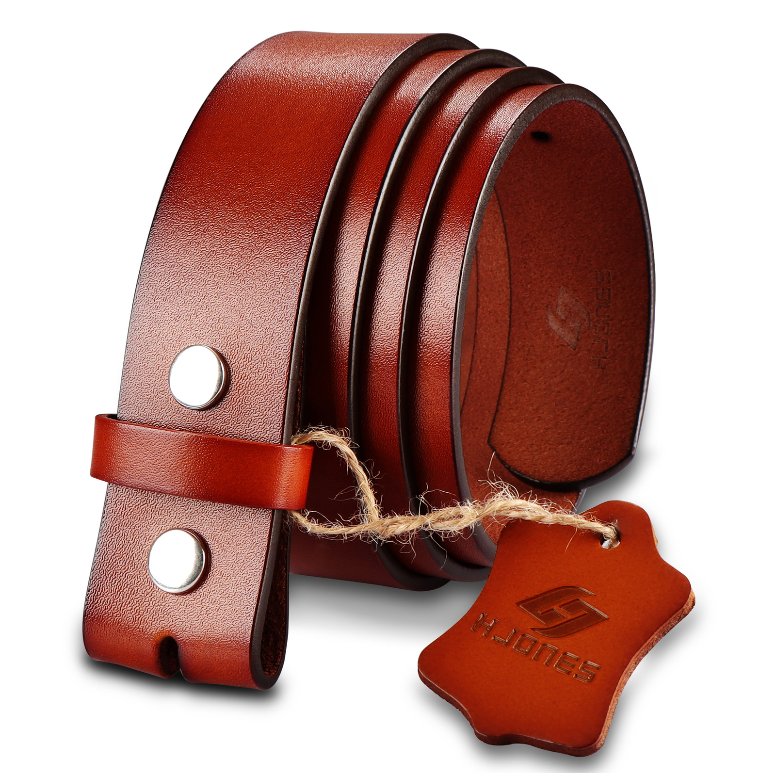 HJONES 38mm Men’s Replacement Belt Leather Belt Strap Without Buckle 1 1/2” Wide