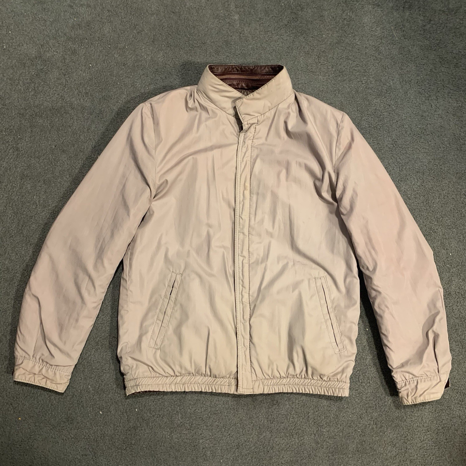 VITAGE 80s-90s REVERSIBLE COW NAPPA LEATHER MOTORCYCLE JACKET SIZE 46 FIT MEDI