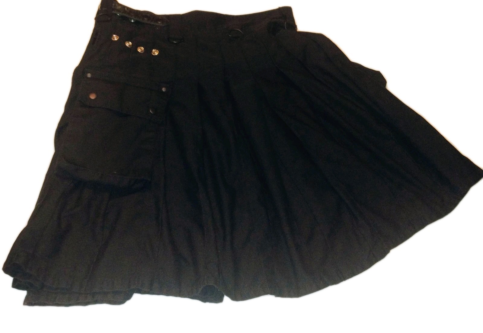 All Kilts Sports Deluxe Black 100% Cotton Sport Kilt Men Size 36 Kilt Style
