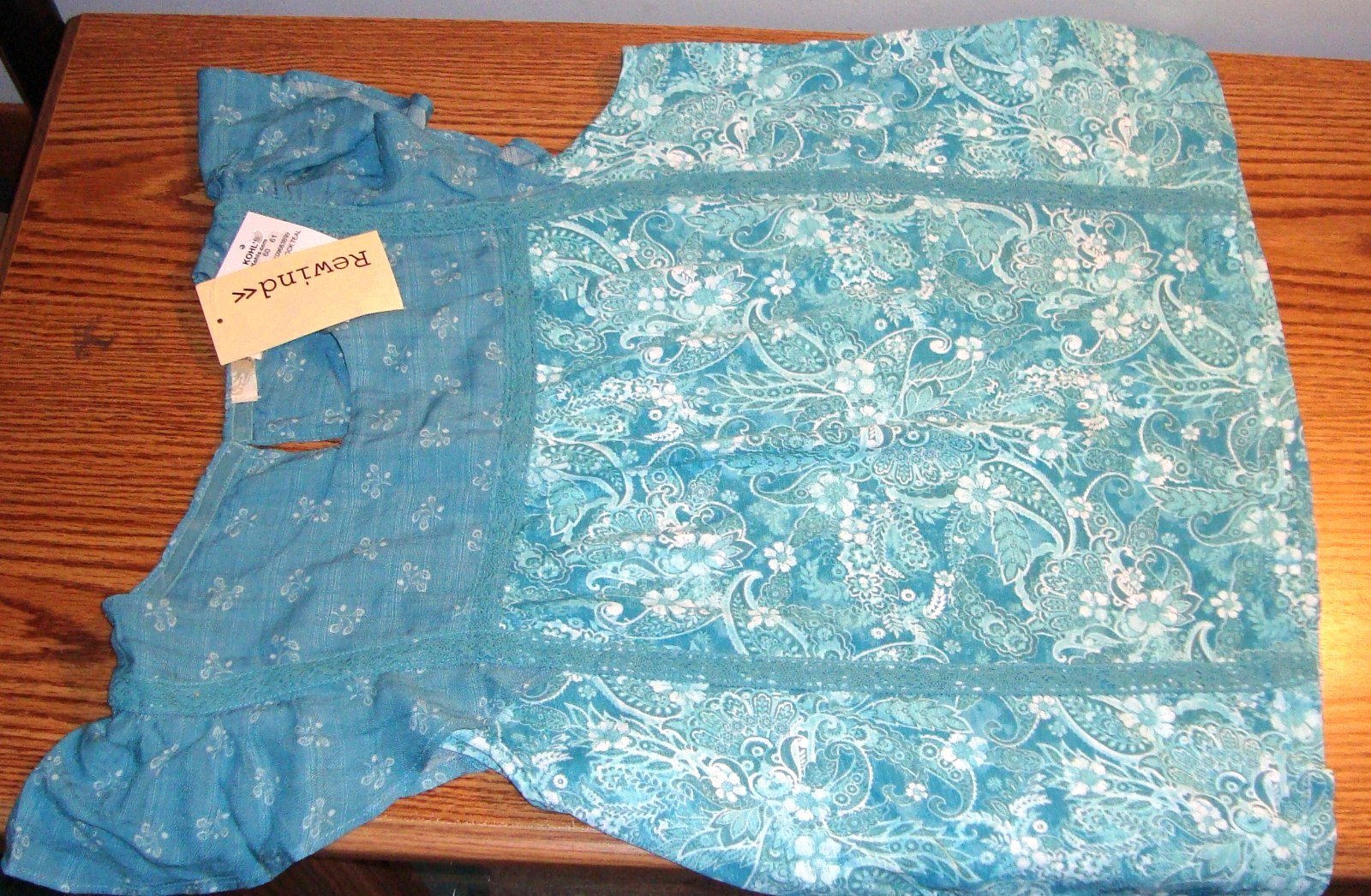 Rewind Juniors / Women’s Cap Sleeve Teal Pullover Top Size LARGE – NWT