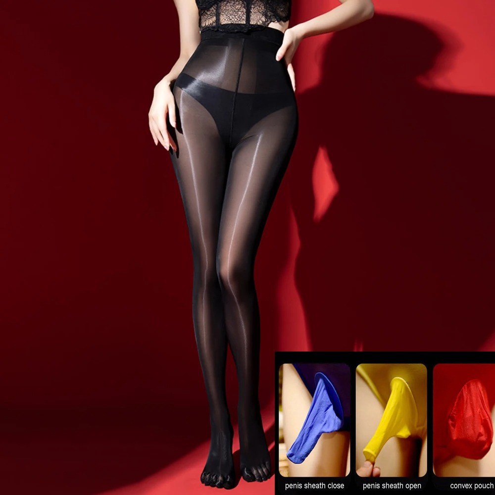 M L XL Plus 8D Oil Glossy Shiny Separate Toes Pantyhose Sheer Tights Stockings