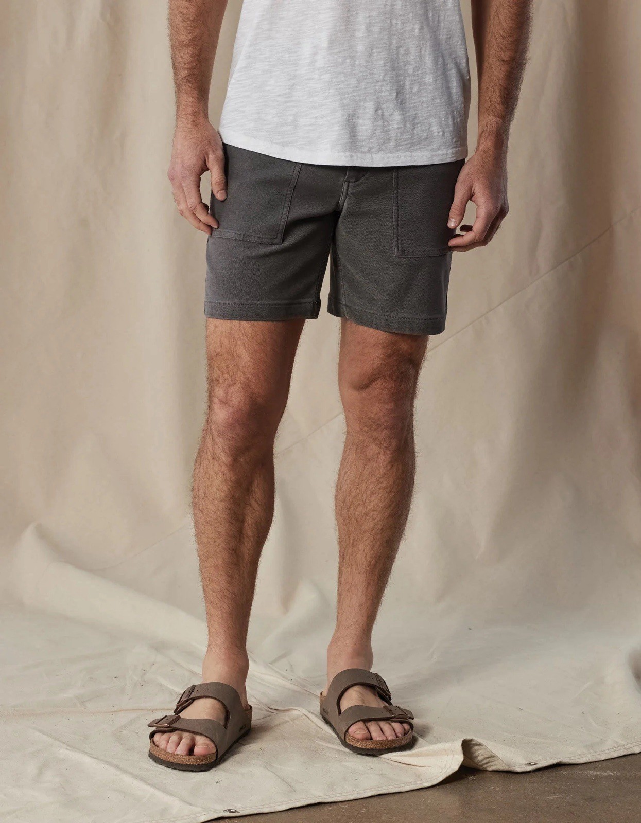 Normal Brand Men’s Comfort Terry Utility Shorts Sz 32 Shadow Grey