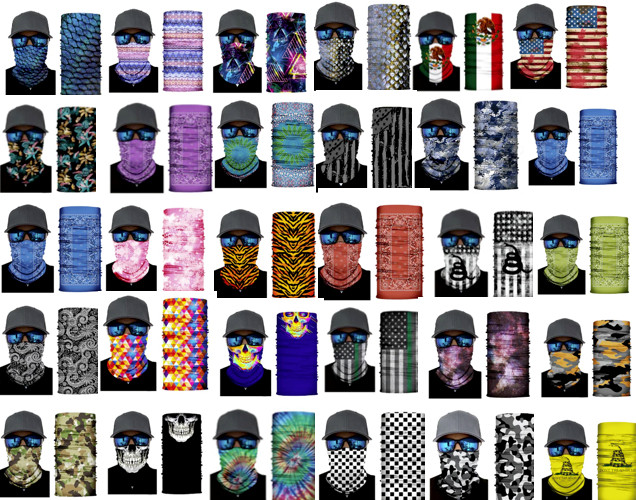 30 PACK ASSORTED SEAMLESS GAITER BANDANA WRAPS face mask cover sport assortment