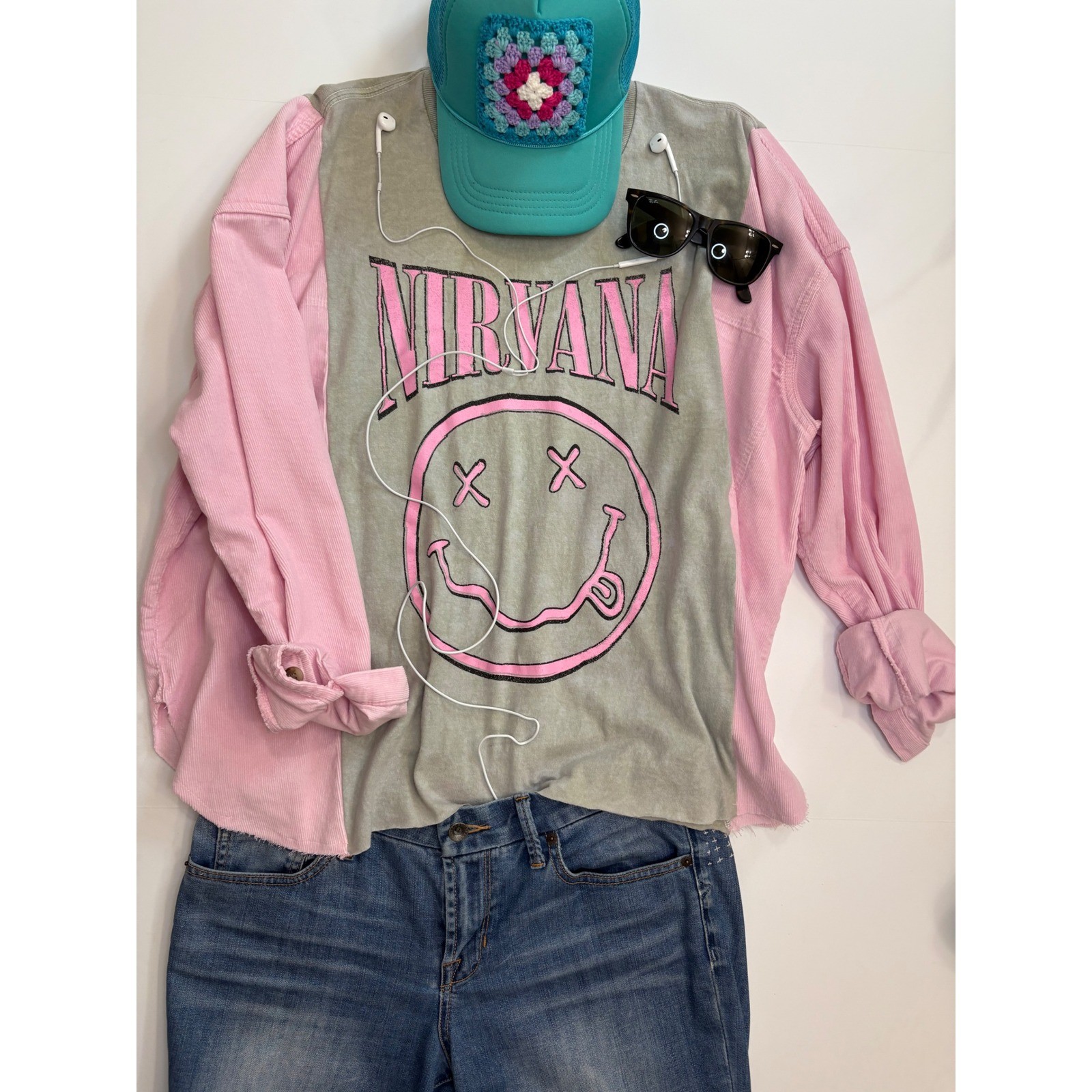 Nirvana Smiley Face Campfire shirt
