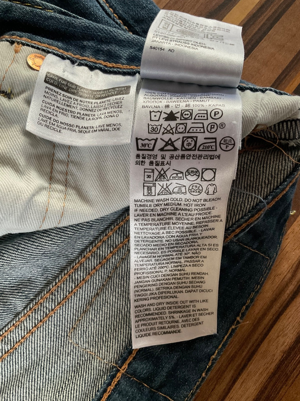 Levi’s 501 Dark Blue Button Fly Denim Jeans W32 L32 Mens