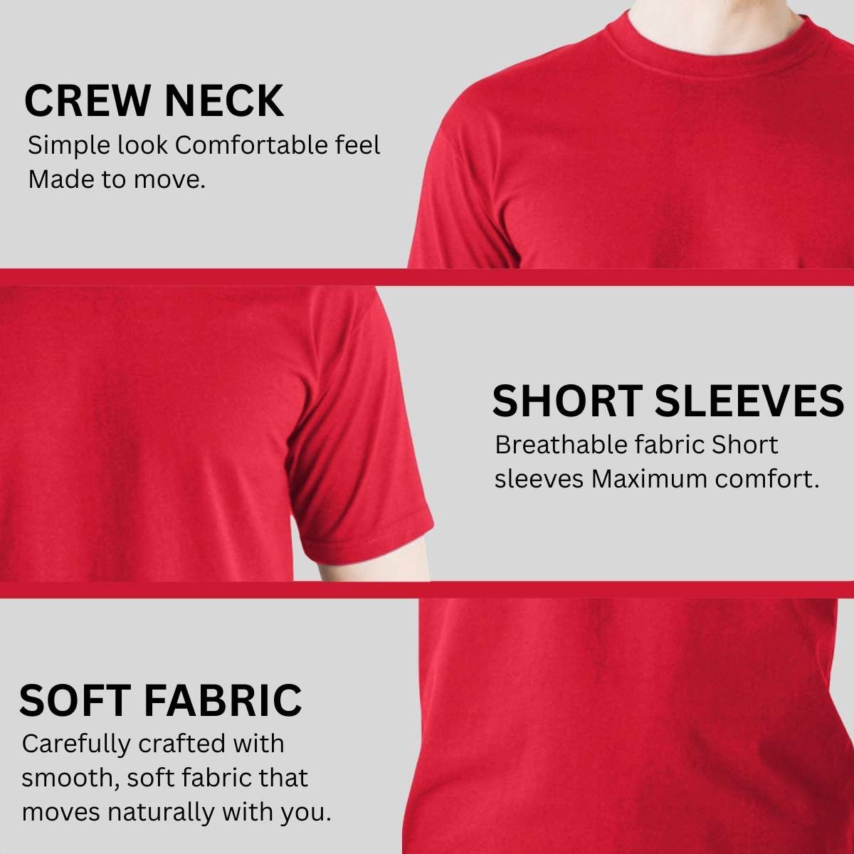 Crew Neck Men’s Heavyweight 100% Cotton Short Sleeve T-Shirts