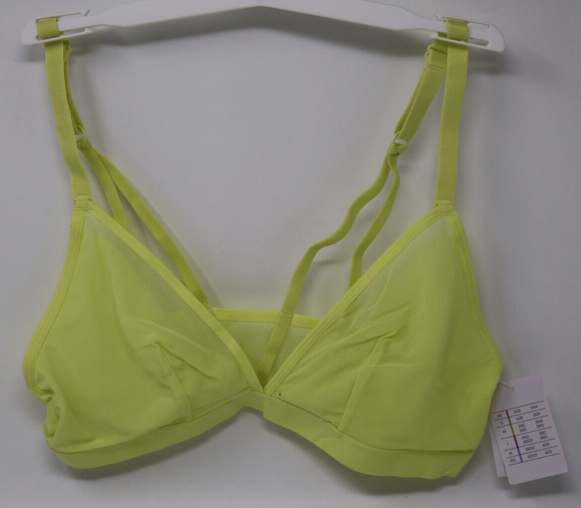 Auden Lime Green Yellow Mesh Bralette Bra Size Medium New