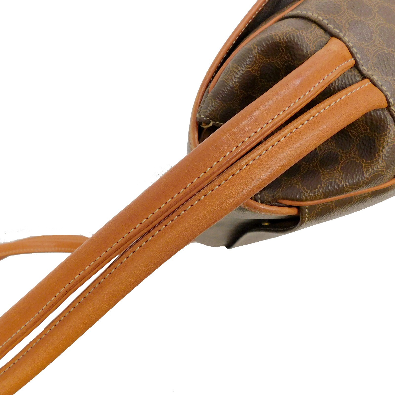 CELINE Macadam Canvas Brown PVC Leather Shoulder bag #48 Rise-on