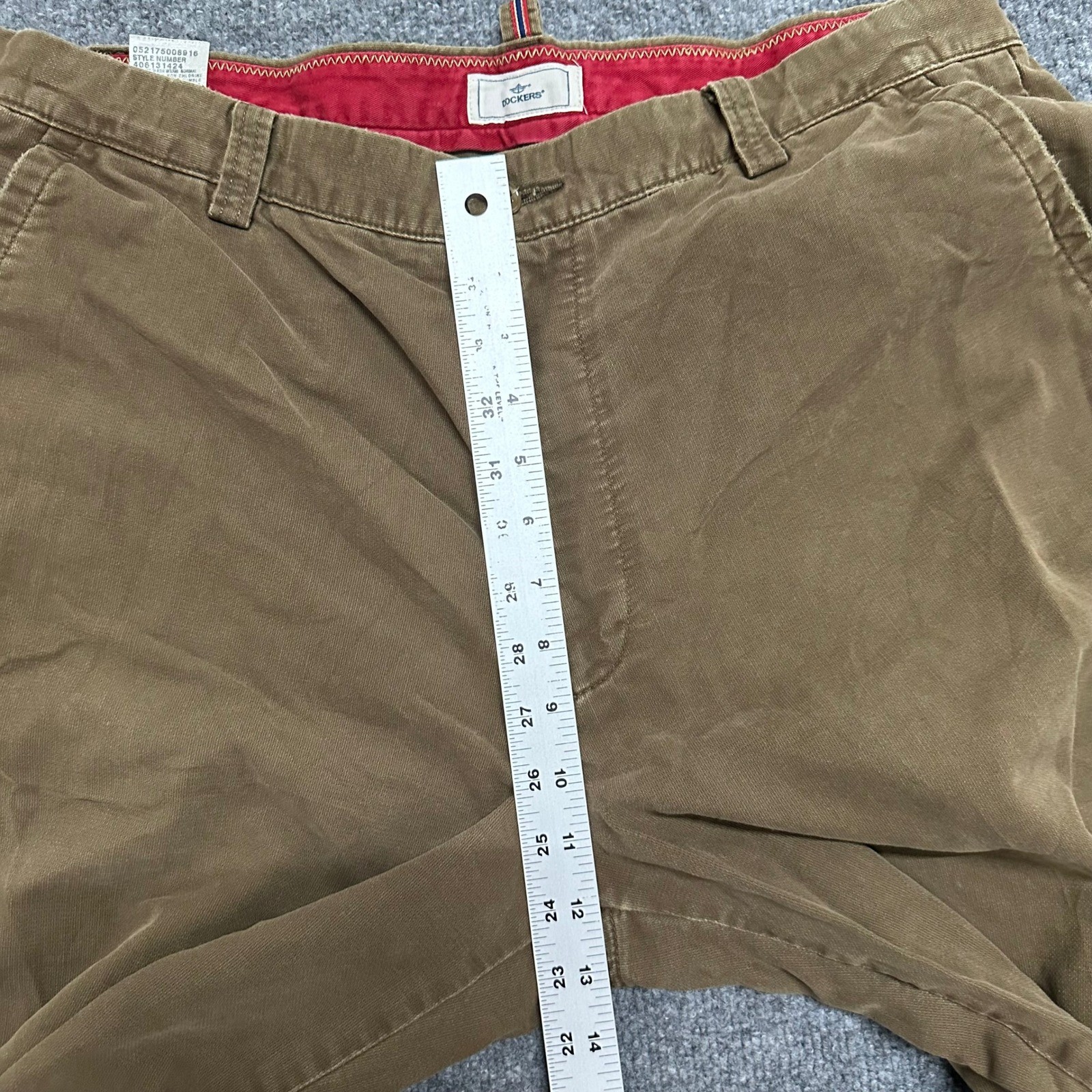 Dockers Pants Mens Size 36×30 Brown Relaxed Fit Flat Front Cotton Casual Chinos