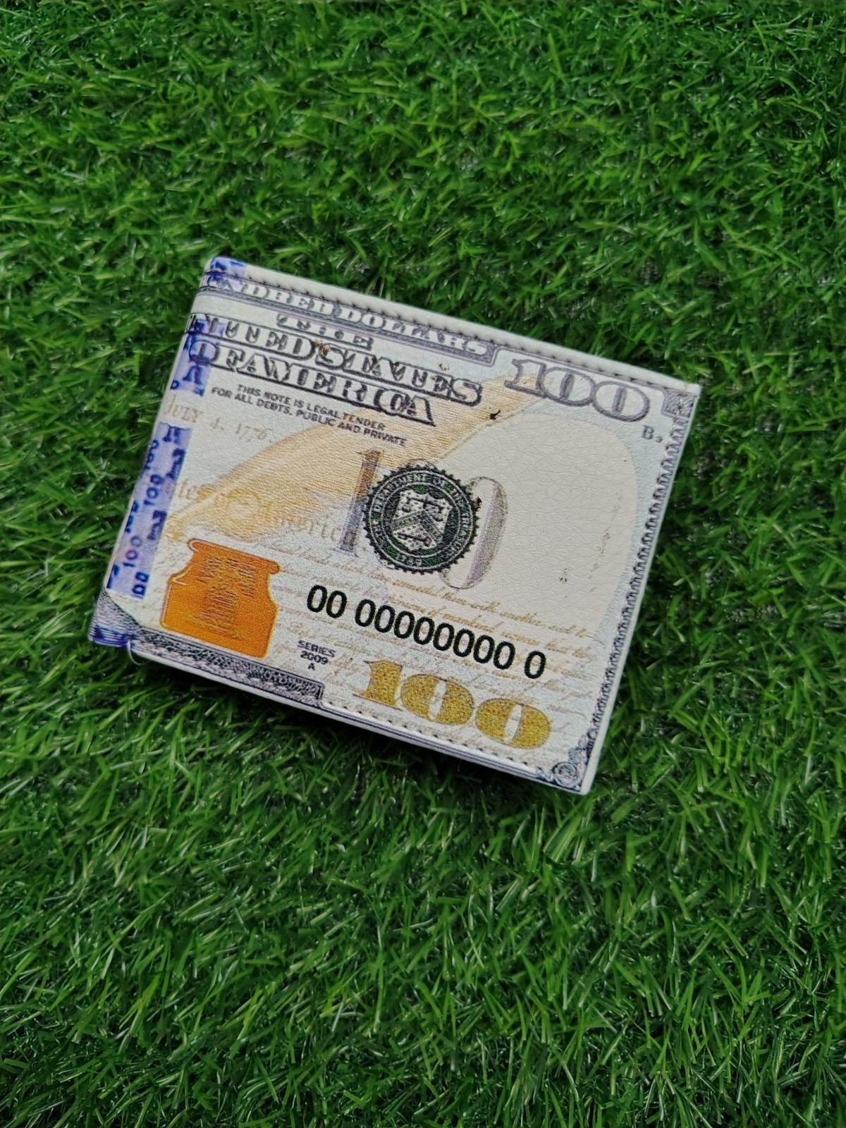 USA $100 One Hundred Dollar Print Men’s Leather Bifold Novelty Wallet