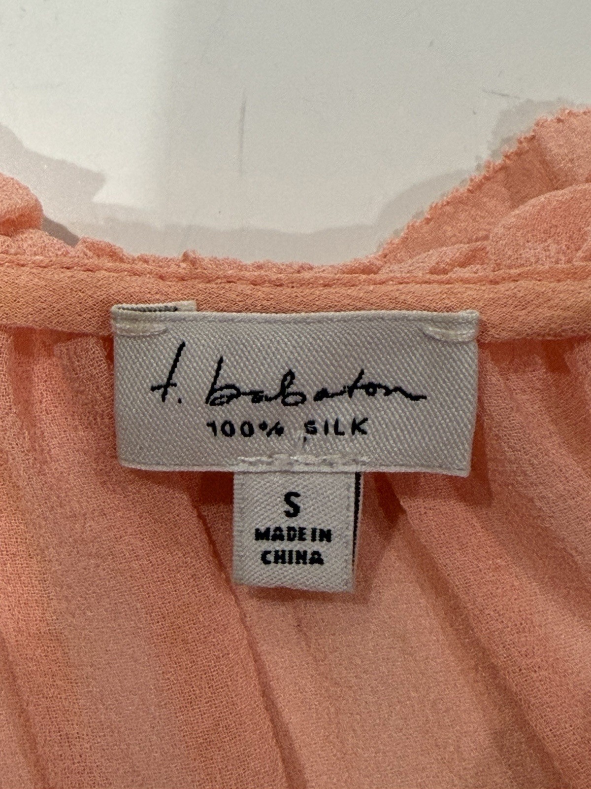Babaton Aritzia 100% Silk Chiffon Ruffled Top Shirt V-Neck Sleeveless Pink Sz S