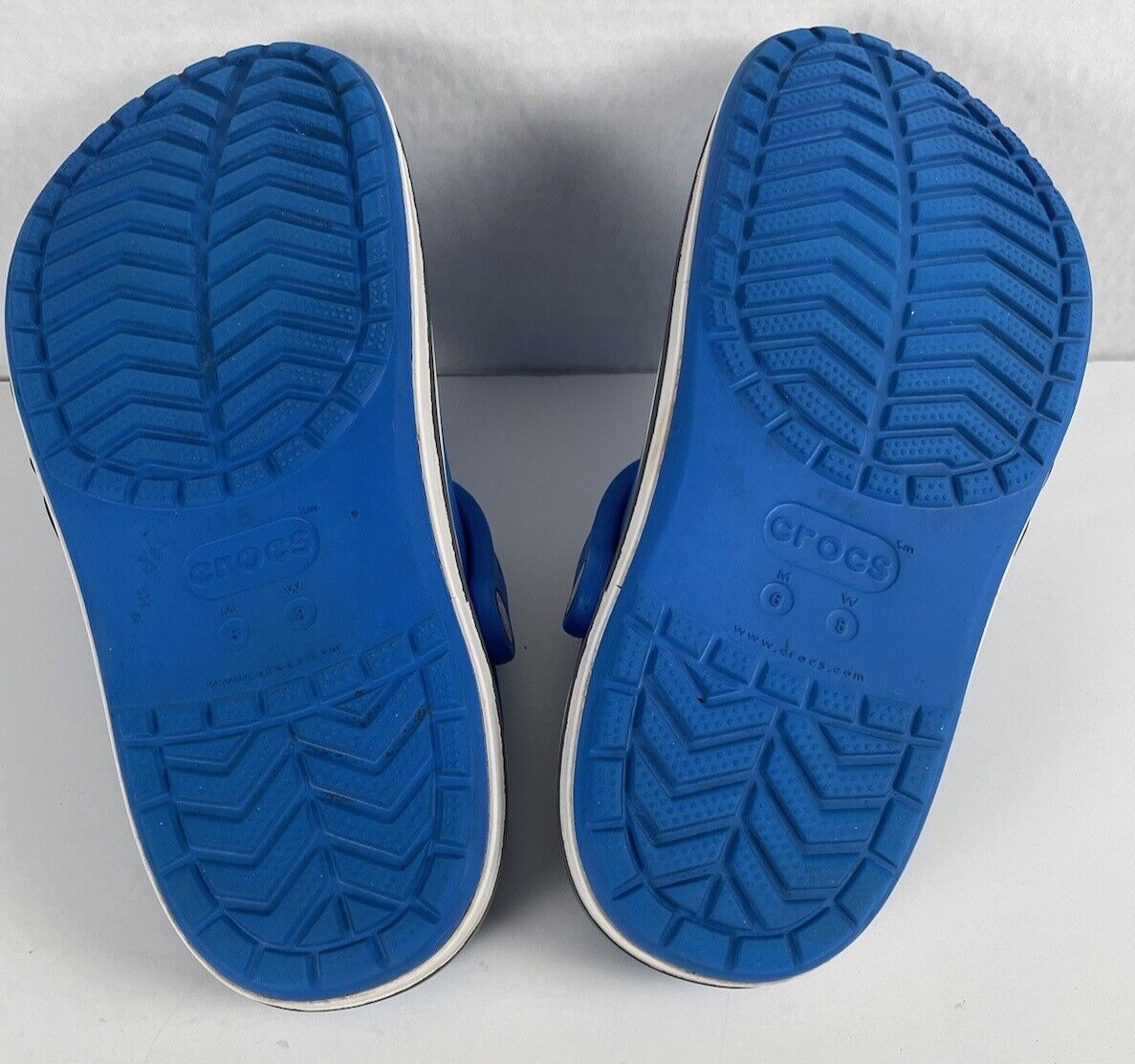 Crocs Sandals Adult Unisex Womens 8 Mens 6 Bayaband Blue Slide Great Condition