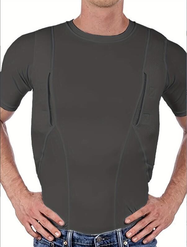 Explosive Man’s T-shirt Concealed Hidden Holster Tactical Invisible Carry Tops