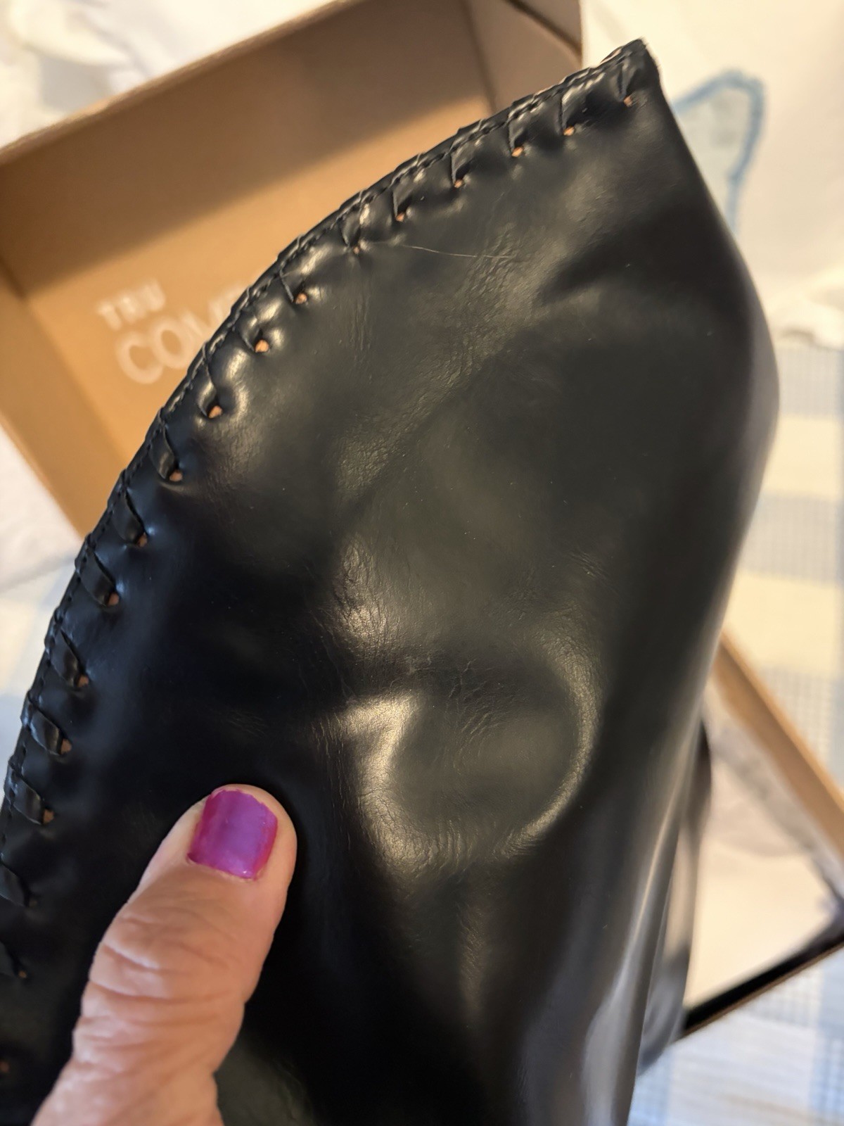 Women’s Leather Black Tall Boots – Journey Collection Pointed Toe – Size 10W